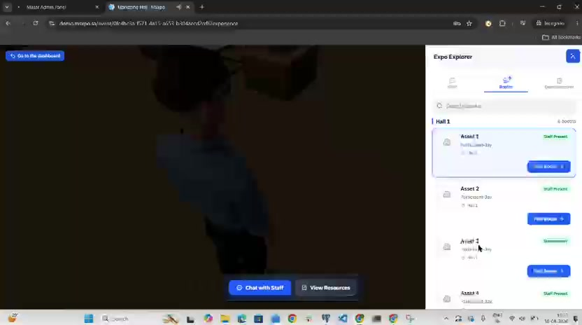 قائمة Expo Explorer وأدوات التواصل
